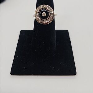 Elegant Silver and Black Onyx Ring